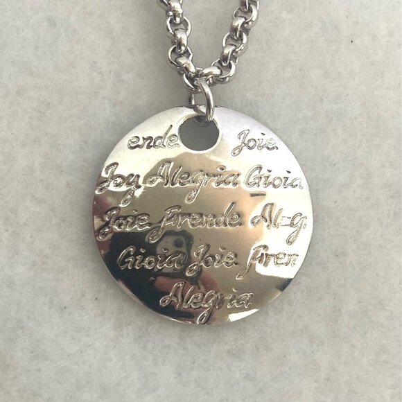 Sterling Silver 925 Engraved Joy Alegria Joie Gioja Rolo Chain Bracelet 7.25" - Picture 5 of 16